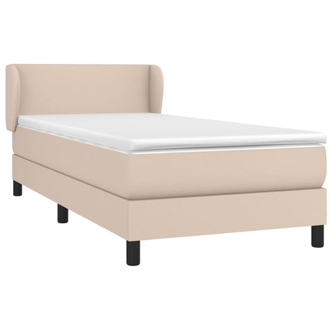 vidaXL Boxspringbett mit Matratze Cappuccino-Braun 80x200cm Kunstleder