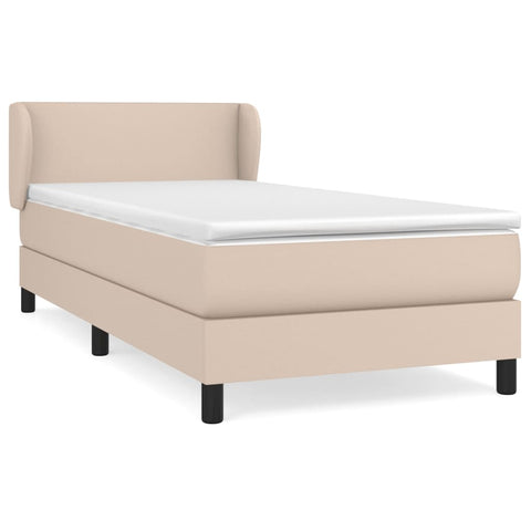 vidaXL Boxspringbett mit Matratze Cappuccino-Braun 90x190cm Kunstleder