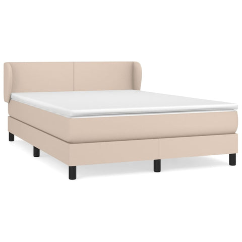 vidaXL Boxspringbett Matratze Cappuccino-Braun 140x190cm Kunstleder