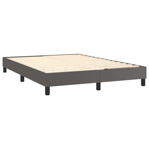 vidaXL Boxspringbett mit Matratze Grau 140x200 cm Kunstleder