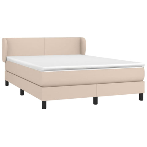 vidaXL Boxspringbett Matratze Cappuccino-Braun 140x200cm Kunstleder