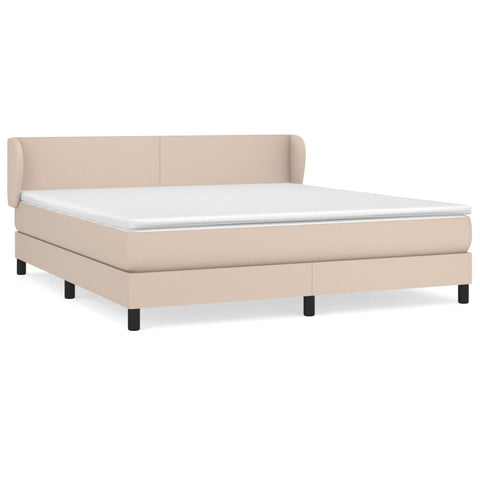 vidaXL Boxspringbett Matratze Cappuccino-Braun 160x200 cm Kunstleder