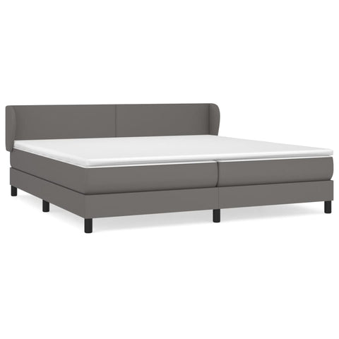 vidaXL Boxspringbett mit Matratze Grau 200x200 cm Kunstleder