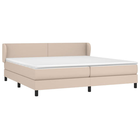 vidaXL Boxspringbett Matratze Cappuccino-Braun 200x200cm Kunstleder