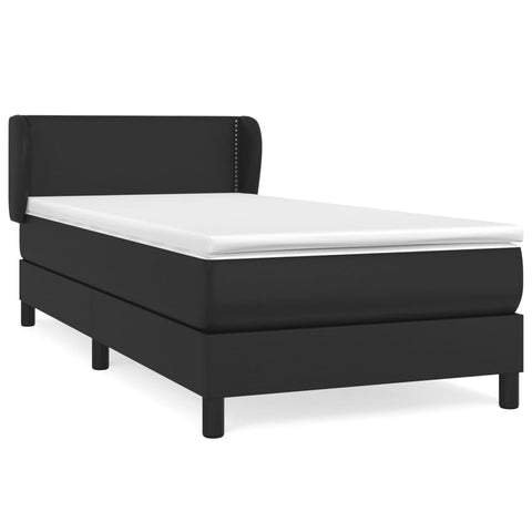 vidaXL Boxspringbett mit Matratze Schwarz 80x200 cm Kunstleder