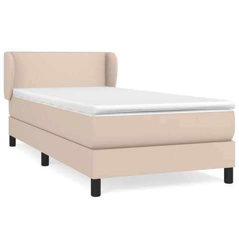 vidaXL Boxspringbett mit Matratze Cappuccino-Braun 80x200cm Kunstleder