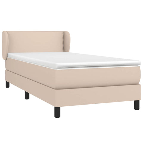 vidaXL Boxspringbett mit Matratze Cappuccino-Braun 80x200cm Kunstleder