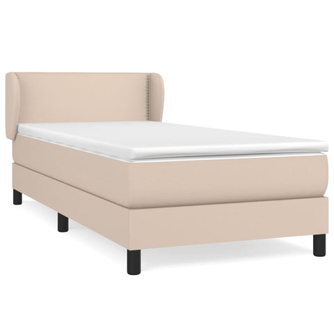 vidaXL Boxspringbett mit Matratze Cappuccino-Braun 90x190cm Kunstleder