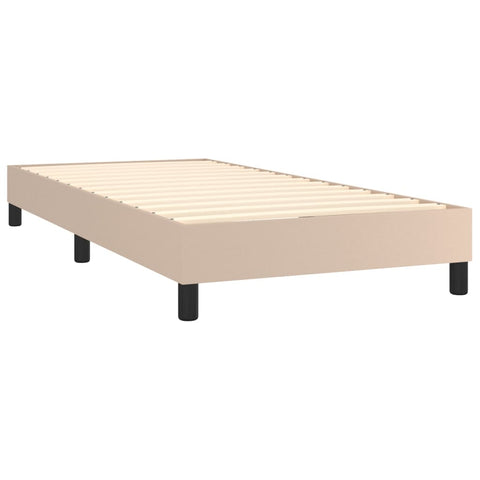 vidaXL Boxspringbett mit Matratze Cappuccino-Braun 90x190cm Kunstleder