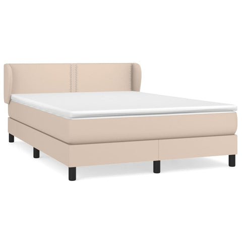 vidaXL Boxspringbett Matratze Cappuccino-Braun 140x190cm Kunstleder