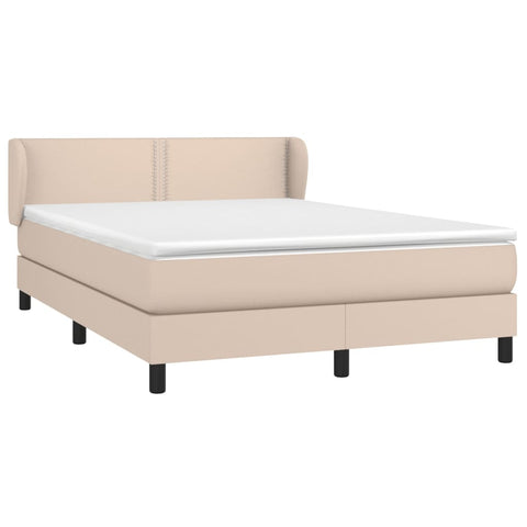 vidaXL Boxspringbett Matratze Cappuccino-Braun 140x190cm Kunstleder