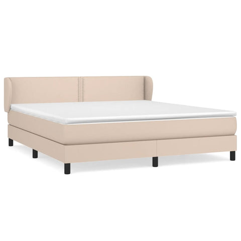 vidaXL Boxspringbett Matratze Cappuccino-Braun 160x200 cm Kunstleder