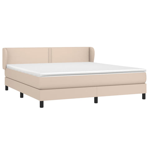 vidaXL Boxspringbett Matratze Cappuccino-Braun 160x200 cm Kunstleder