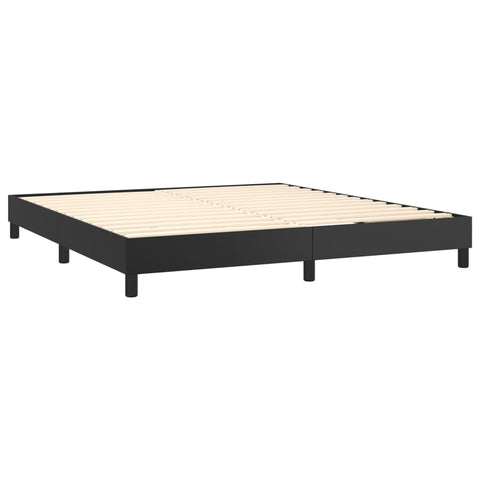 vidaXL Boxspringbett mit Matratze Schwarz 180x200 cm Kunstleder