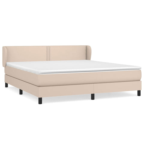 vidaXL Boxspringbett Matratze Cappuccino-Braun 180x200 cm Kunstleder