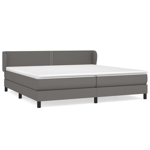 vidaXL Boxspringbett mit Matratze Grau 200x200 cm Kunstleder