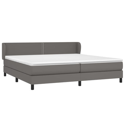 vidaXL Boxspringbett mit Matratze Grau 200x200 cm Kunstleder