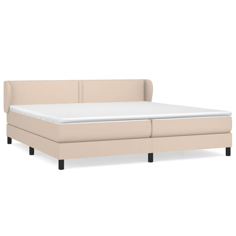 vidaXL Boxspringbett Matratze Cappuccino-Braun 200x200cm Kunstleder