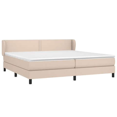 vidaXL Boxspringbett Matratze Cappuccino-Braun 200x200cm Kunstleder