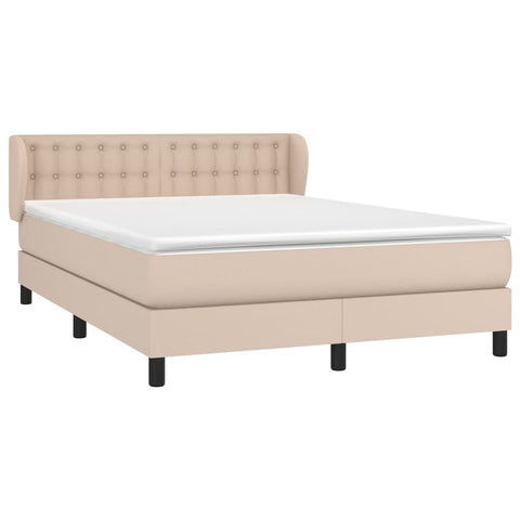 vidaXL Boxspringbett Matratze Cappuccino-Braun 140x190cm Kunstleder