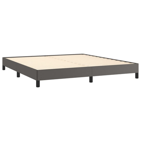 vidaXL Boxspringbett mit Matratze Grau 180x200 cm Kunstleder