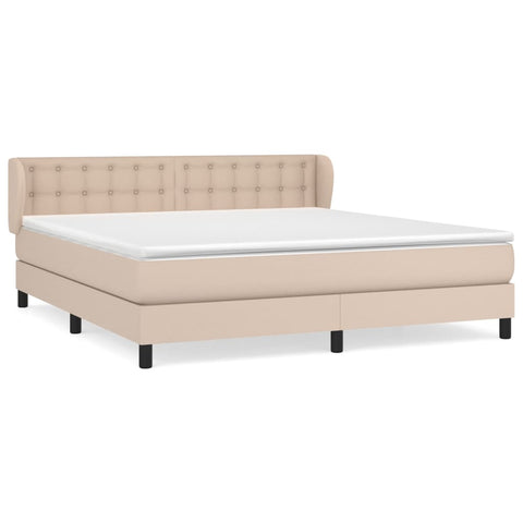 vidaXL Boxspringbett Matratze Cappuccino-Braun 180x200 cm Kunstleder