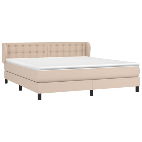 vidaXL Boxspringbett Matratze Cappuccino-Braun 180x200 cm Kunstleder