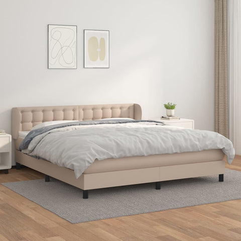 vidaXL Boxspringbett Matratze Cappuccino-Braun 180x200 cm Kunstleder