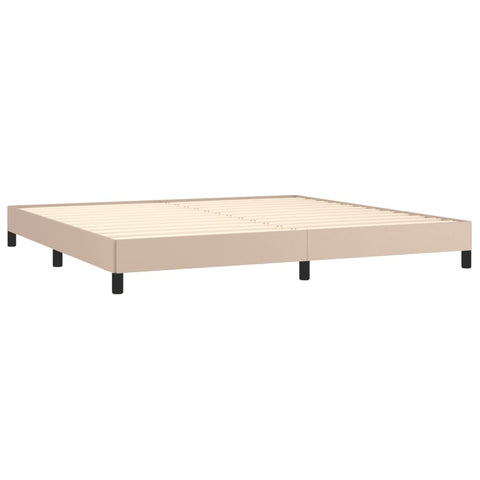 vidaXL Boxspringbett Matratze Cappuccino-Braun 200x200cm Kunstleder