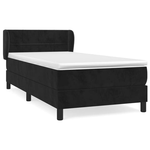 vidaXL Boxspringbett mit Matratze Schwarz 100x200 cm Samt