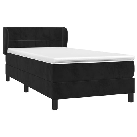 vidaXL Boxspringbett mit Matratze Schwarz 100x200 cm Samt