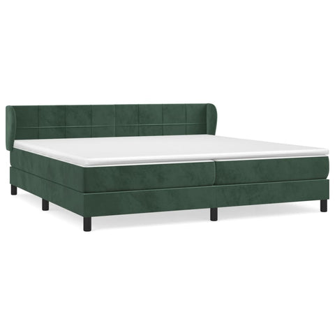 vidaXL Boxspringbett mit Matratze Dunkelgrün 200x200 cm Samt