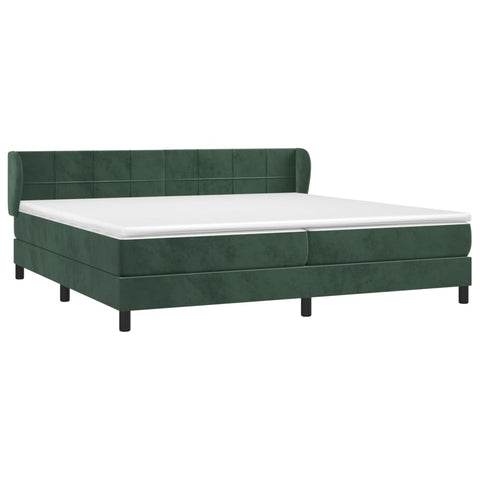 vidaXL Boxspringbett mit Matratze Dunkelgrün 200x200 cm Samt