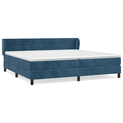 vidaXL Boxspringbett mit Matratze Dunkelblau 200x200 cm Samt