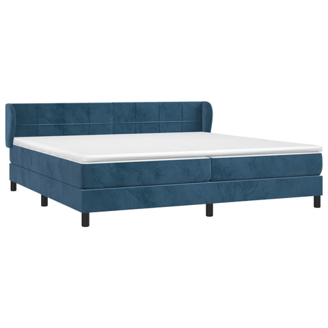 vidaXL Boxspringbett mit Matratze Dunkelblau 200x200 cm Samt