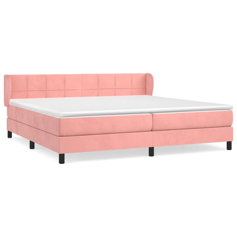 vidaXL Boxspringbett mit Matratze Rosa 200x200 cm Samt