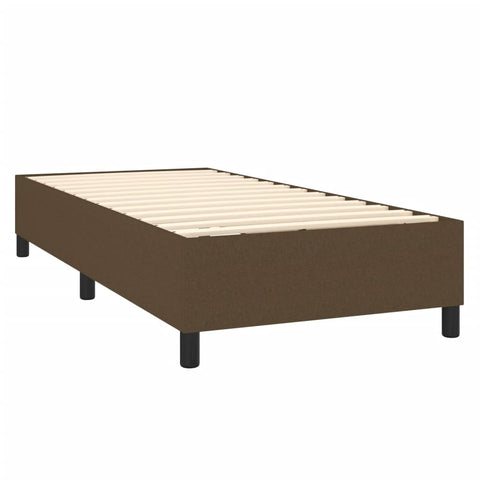 vidaXL Boxspringbett mit Matratze Dunkelbraun 90x200 cm Stoff