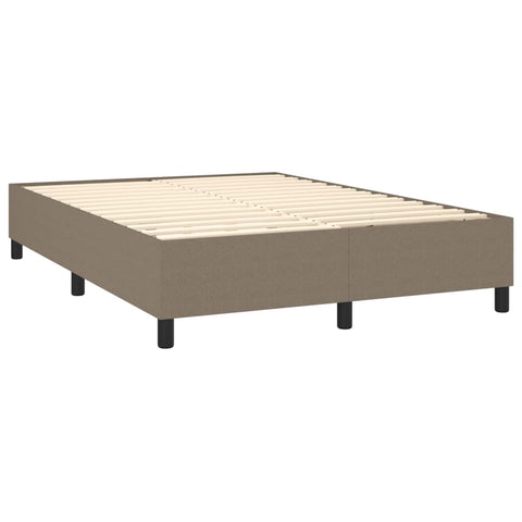 vidaXL Boxspringbett mit Matratze Taupe 140x200 cm Stoff