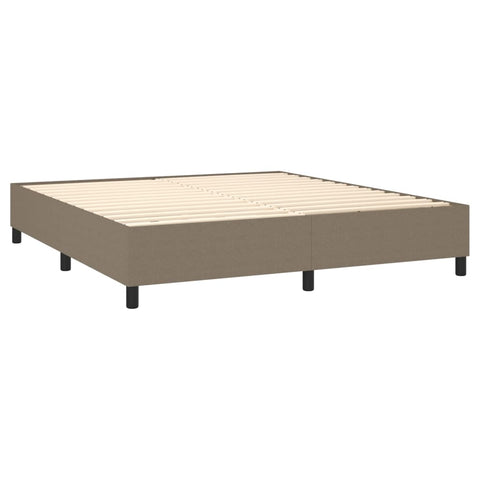 vidaXL Boxspringbett mit Matratze Taupe 180x200 cm Stoff