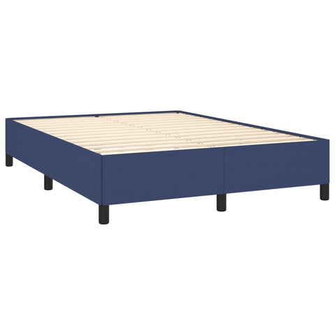 vidaXL Boxspringbett mit Matratze Blau 140x200 cm Stoff