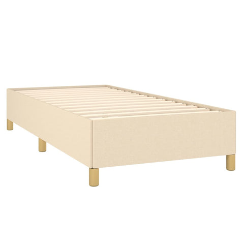 vidaXL Boxspringbett mit Matratze Creme 100x200 cm Stoff