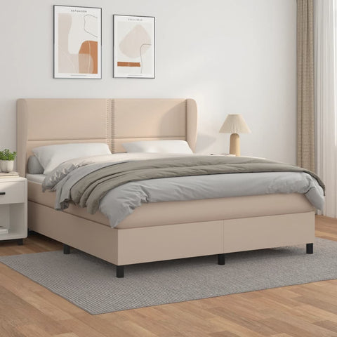 Boxspringbett Matratze Cappuccino-Braun 180x200 cm Kunstleder