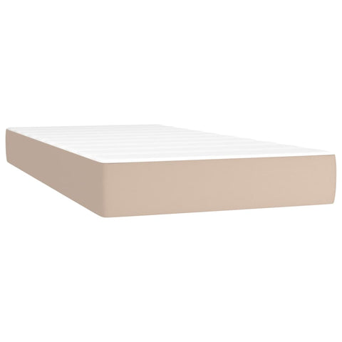 vidaXL Boxspringbett mit Matratze Cappuccino-Braun 90x190cm Kunstleder