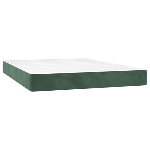 vidaXL Boxspringbett mit Matratze Dunkelgrün 140x190 cm Samt