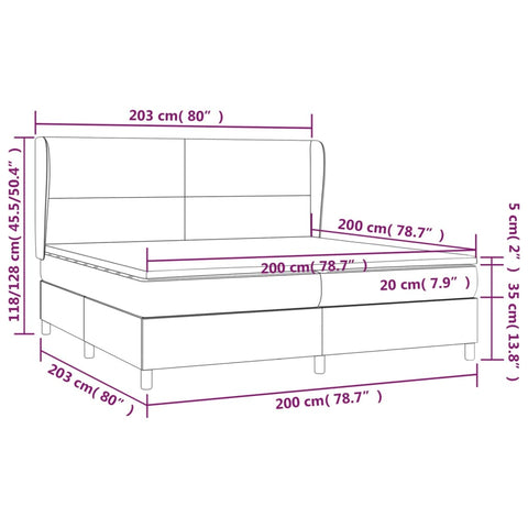 vidaXL Boxspringbett mit Matratze Dunkelgrün 200x200 cm Samt