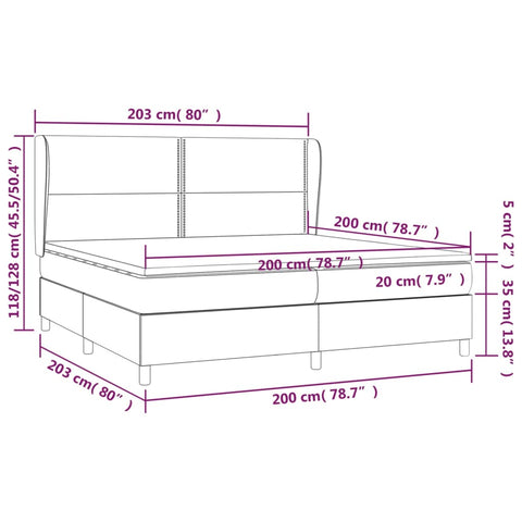 vidaXL Boxspringbett mit Matratze Dunkelgrün 200x200 cm Samt