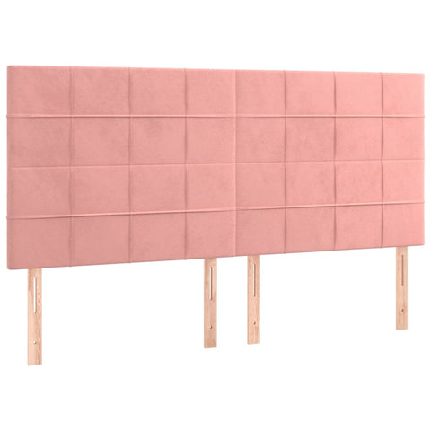 vidaXL Boxspringbett mit Matratze Rosa 200x200 cm Samt