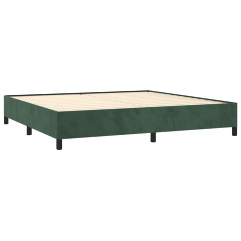 vidaXL Boxspringbett mit Matratze Dunkelgrün 200x200 cm Samt