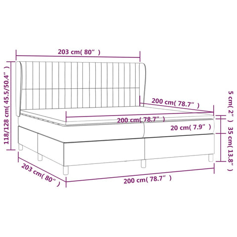 vidaXL Boxspringbett mit Matratze Dunkelgrün 200x200 cm Samt