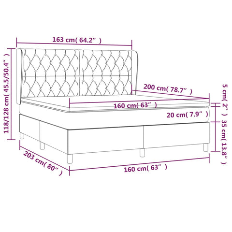 Boxspringbett mit Matratze Rosa 160x200 cm Samt